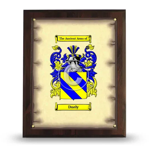 Duely Coat of Arms Plaque