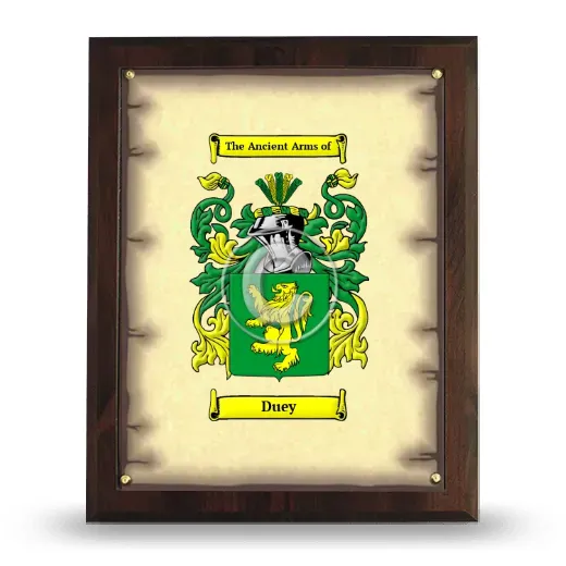 Duey Coat of Arms Plaque