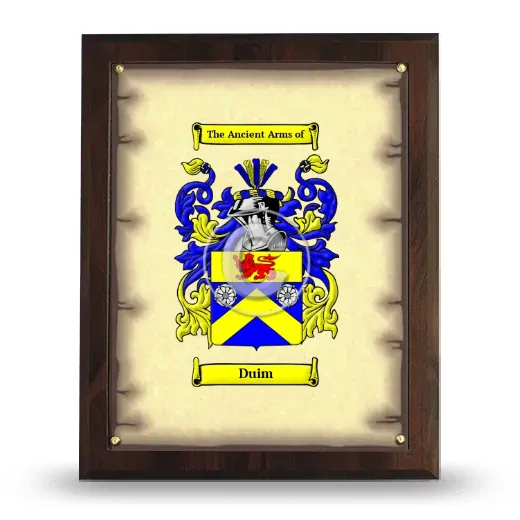 Duim Coat of Arms Plaque