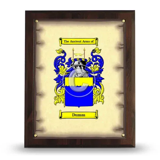Dumm Coat of Arms Plaque