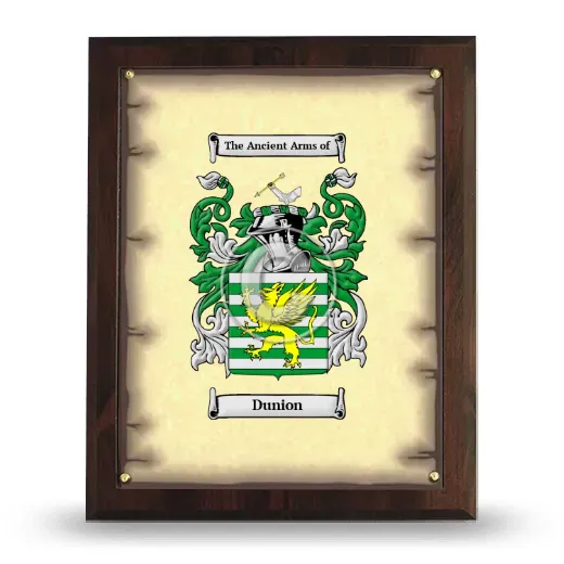 Dunion Coat of Arms Plaque