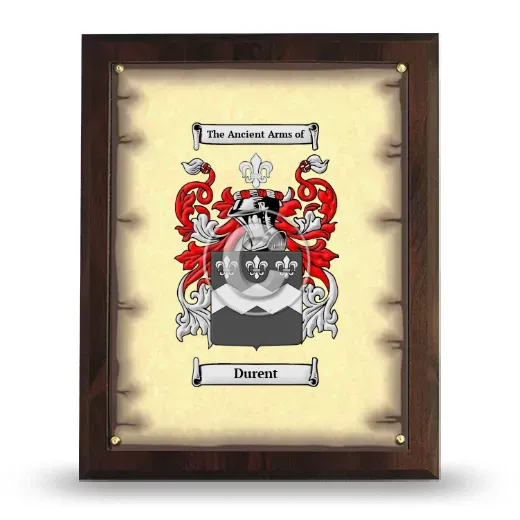 Durent Coat of Arms Plaque