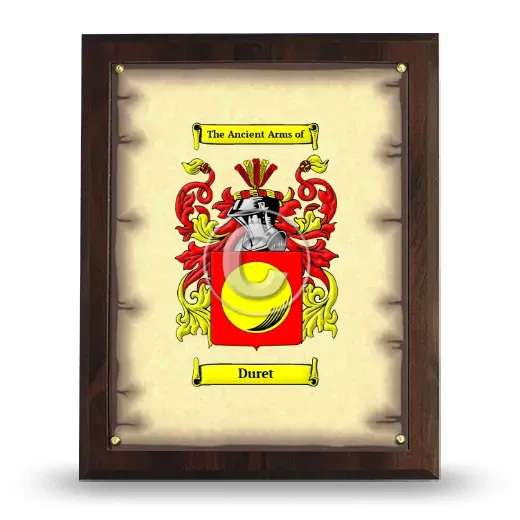 Duret Coat of Arms Plaque