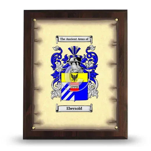 Ebersold Coat of Arms Plaque