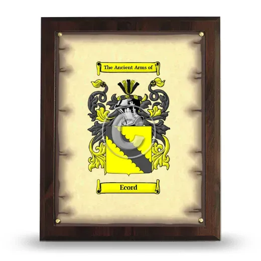 Ecord Coat of Arms Plaque