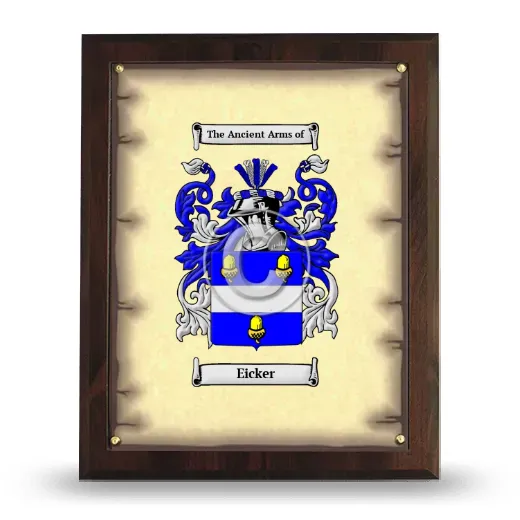 Eicker Coat of Arms Plaque