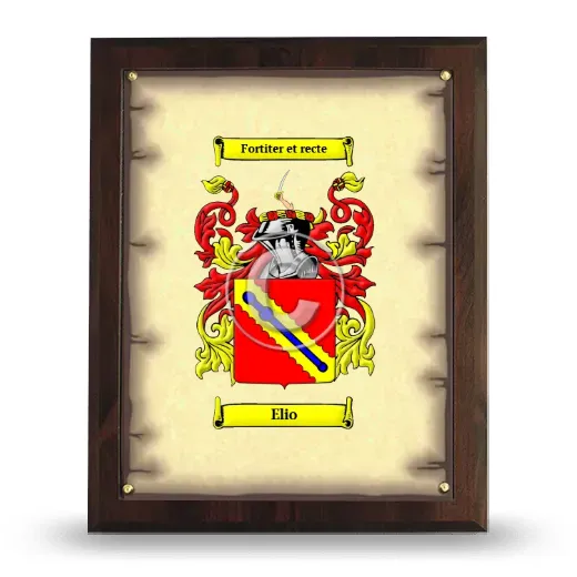Elio Coat of Arms Plaque