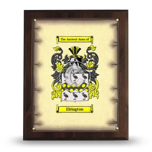 Elrington Coat of Arms Plaque