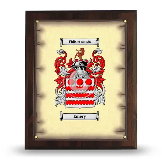 Emery Coat of Arms Plaque