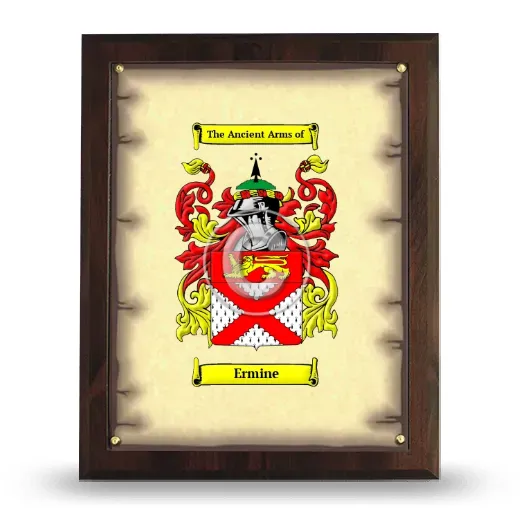Ermine Coat of Arms Plaque