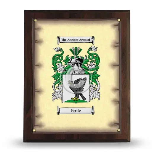 Ernie Coat of Arms Plaque