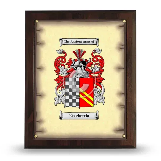 Etxeberria Coat of Arms Plaque