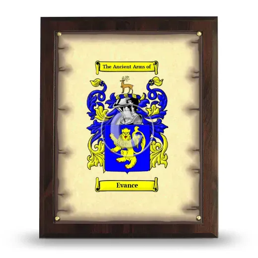 Evance Coat of Arms Plaque