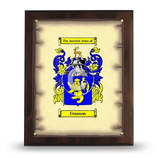 Evanson Coat of Arms Plaque