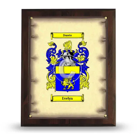 Evelyn Coat of Arms Plaque