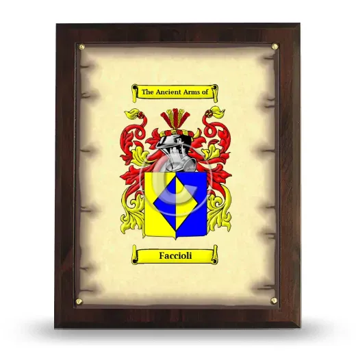 Faccioli Coat of Arms Plaque