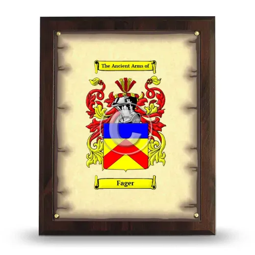 Fager Coat of Arms Plaque