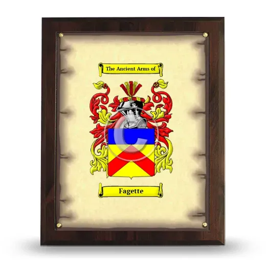 Fagette Coat of Arms Plaque