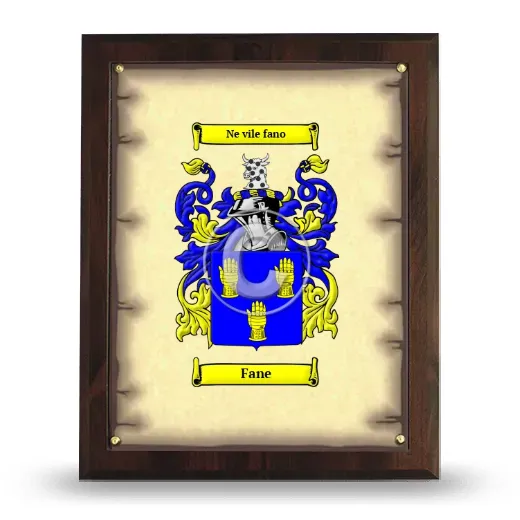 Fane Coat of Arms Plaque