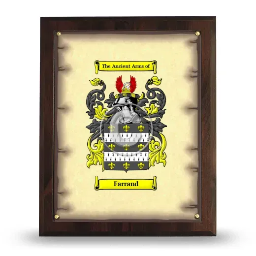 Farrand Coat of Arms Plaque