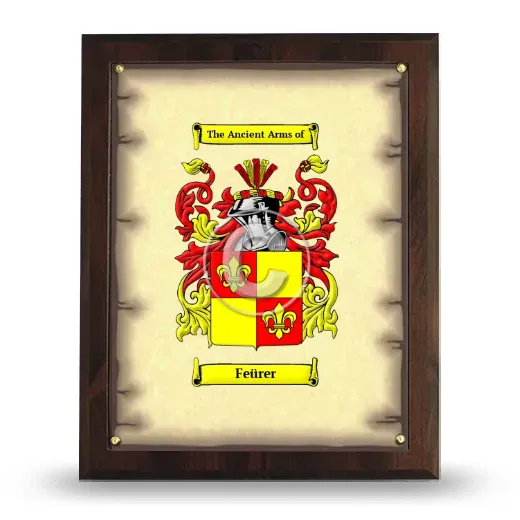 Feürer Coat of Arms Plaque