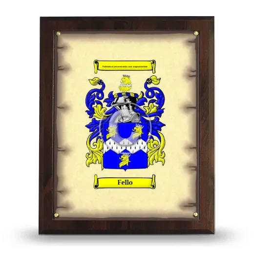 Fello Coat of Arms Plaque