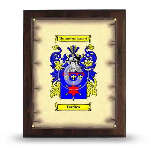 Ferdico Coat of Arms Plaque