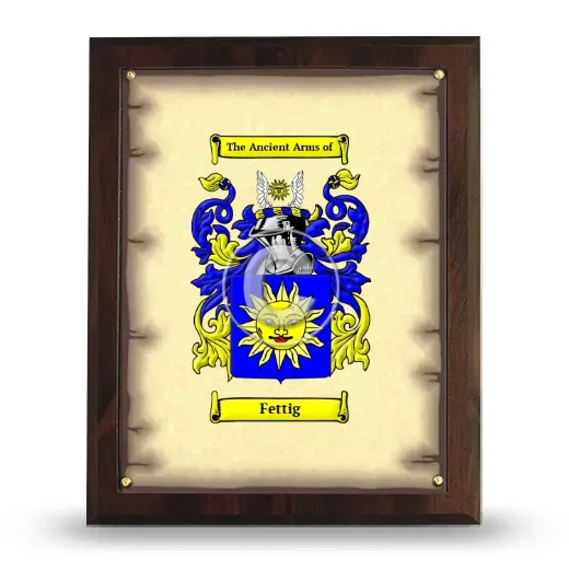 Fettig Coat of Arms Plaque