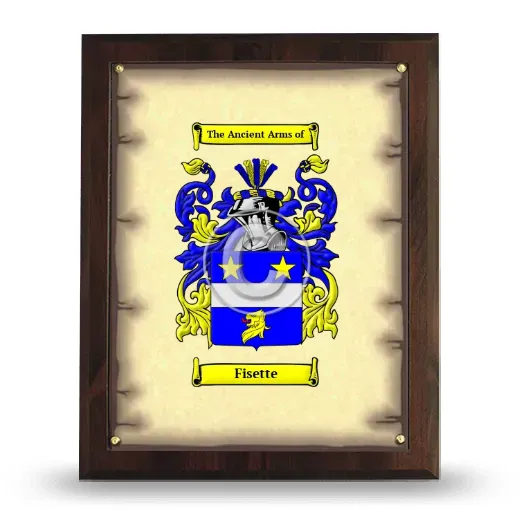 Fisette Coat of Arms Plaque