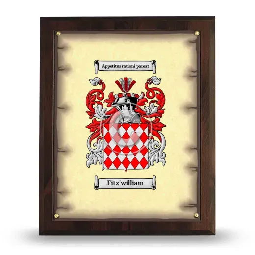 Fitz'william Coat of Arms Plaque