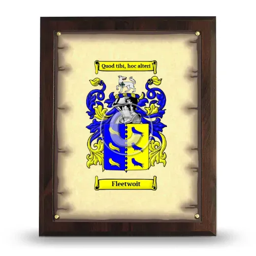 Fleetwoit Coat of Arms Plaque