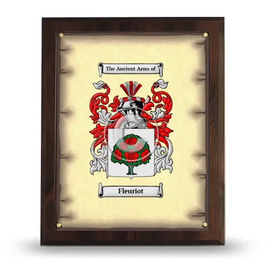 Fleuriot Coat of Arms Plaque