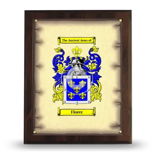 Florez Coat of Arms Plaque