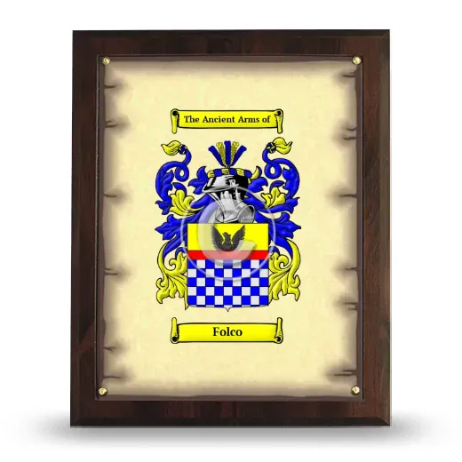 Folco Coat of Arms Plaque