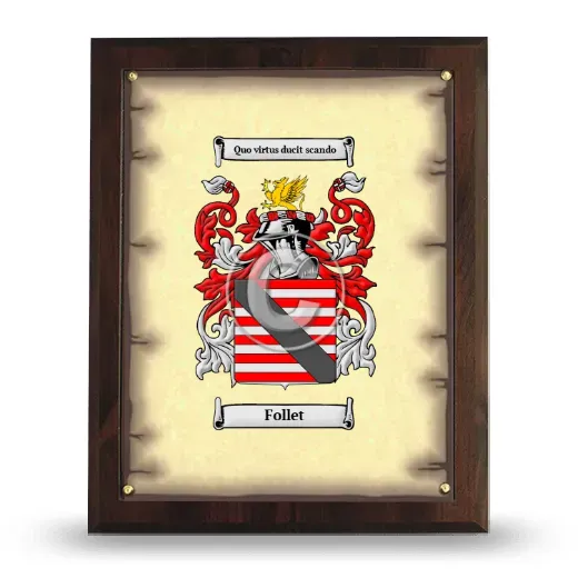 Follet Coat of Arms Plaque