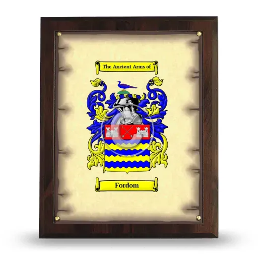 Fordom Coat of Arms Plaque