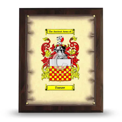 Forsee Coat of Arms Plaque