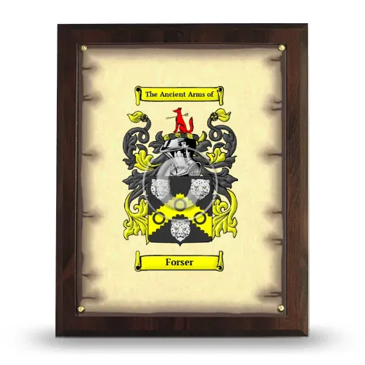 Forser Coat of Arms Plaque