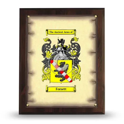 Forsett Coat of Arms Plaque