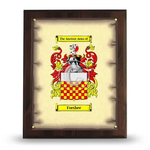 Forshee Coat of Arms Plaque