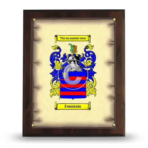Fountain Coat of Arms Plaque