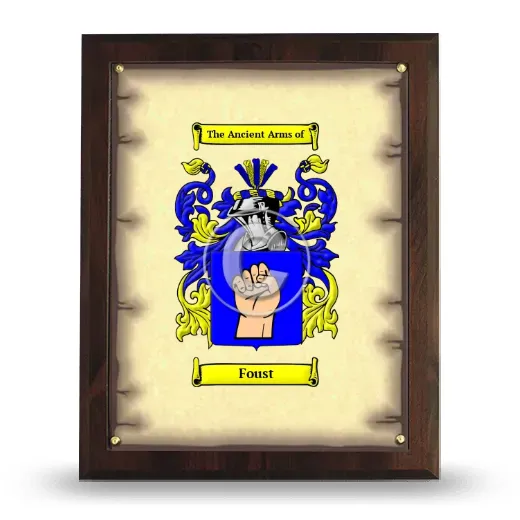 Foust Coat of Arms Plaque