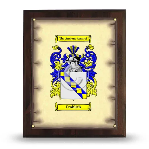 Fröhlich Coat of Arms Plaque