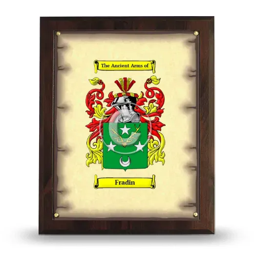 Fradin Coat of Arms Plaque