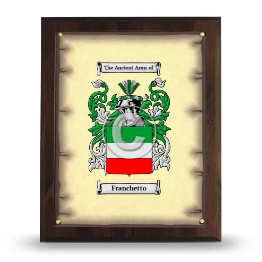 Franchetto Coat of Arms Plaque