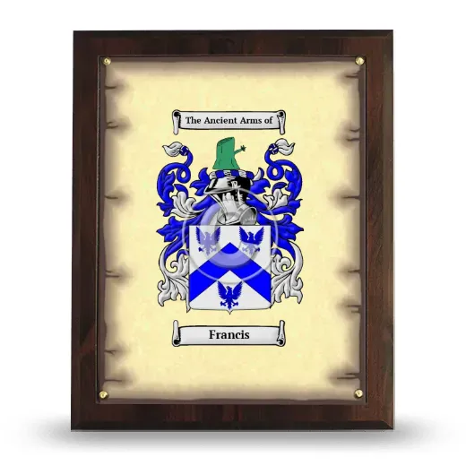 Francis Coat of Arms Plaque
