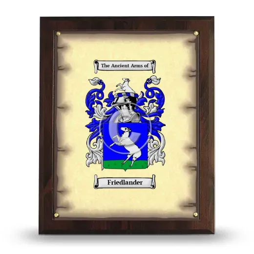 Friedlander Coat of Arms Plaque