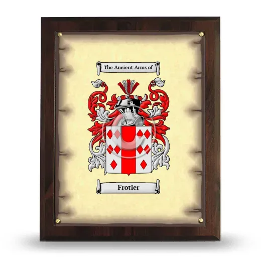Frotier Coat of Arms Plaque
