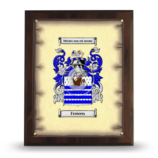 Frowen Coat of Arms Plaque