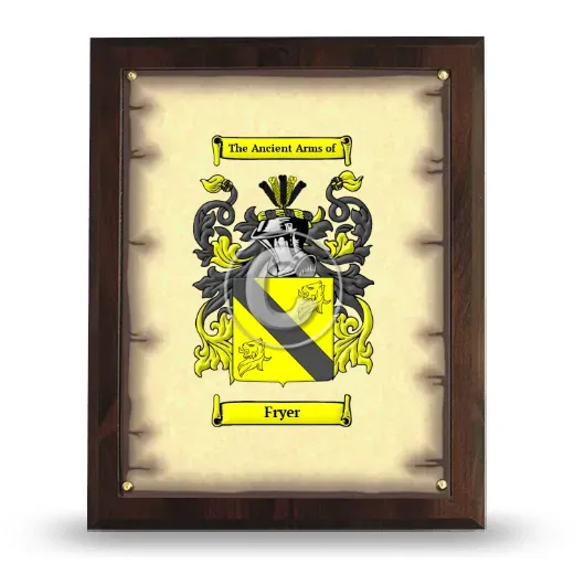 Fryer Coat of Arms Plaque